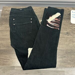 Rock & Republic Soft Black Jeans with Patchwork Detail (1030)